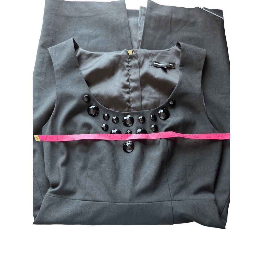 Express‎ Black Sleeveless Cocktail Dress Size 4 Party Date Night LBD Jeweled - Picture 10 of 11